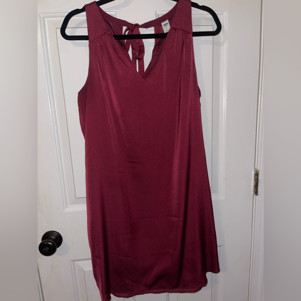 Maroon Dress with Tie in the back